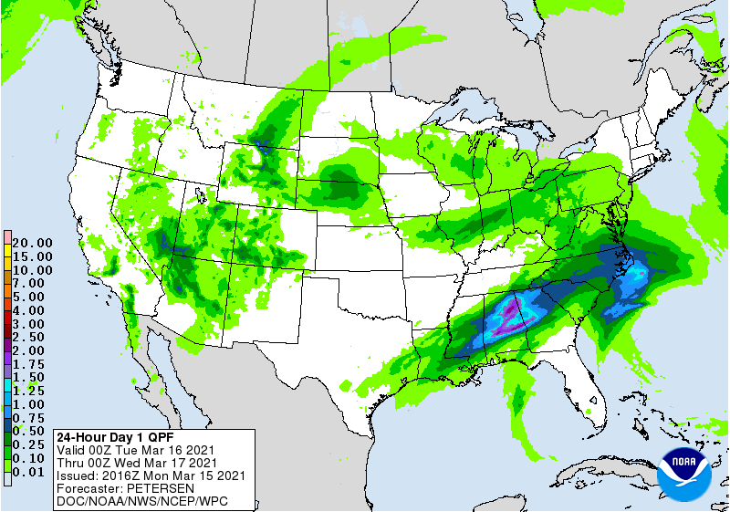 24-Hour Day 1 QPF